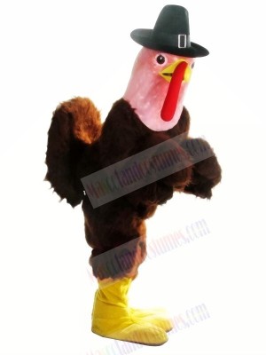 Pink Head Turkey Mascot Costumes Cartoon