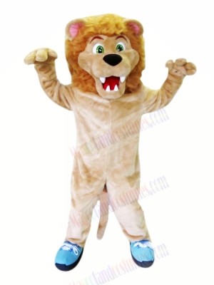 Fierce Lion with Blue Shoes Mascot Costumes Adult	