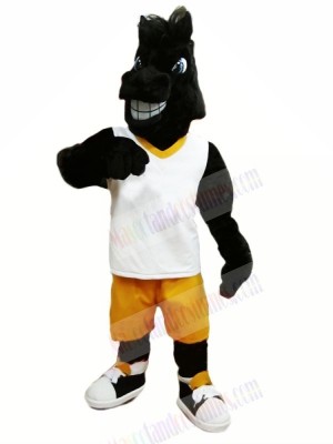 Sport Black Horse Mascot Costumes Cartoon