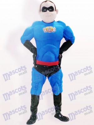 Blue Superman Cartoon Adult Mascot Costume