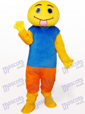 Brown And Blue Doll Adult Mascot Costume
