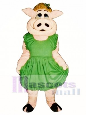 Hilda Hog with Apron Mascot Costume