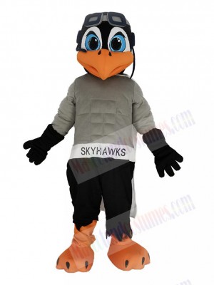 Skyhawk with White Cloak Mascot Costume
