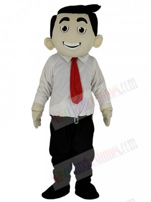 Red Tie Office Boy Business Man Mascot Costumes People