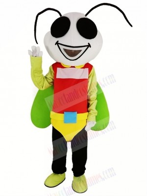 White Head Firefly Mascot Costume Insect