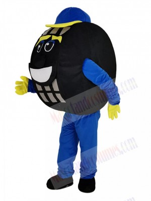 Blue and Black Auto Tyre Cab Tire Mascot Costume