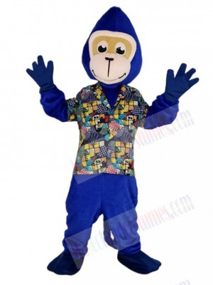 Gorilla Monkey in Floral Shirt Mascot Costume