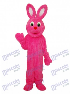 Easter Pink Furry Rabbit Mascot Adult Costume Animal 