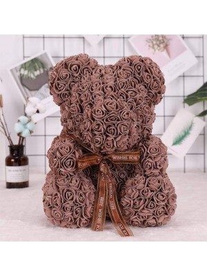 Brown Rose Teddy Bear Flower Bear Best Gift for Mother's Day, Valentine's Day, Anniversary, Weddings and Birthday