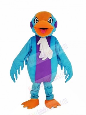 Red Head Blue Swan Bird Mascot Costume Animal	