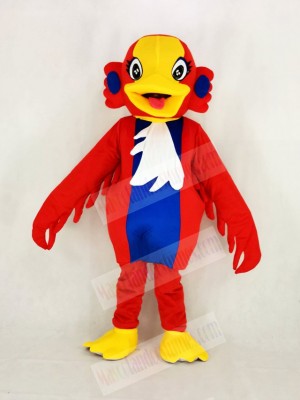 Yellow Head Red Swan Bird Mascot Costume School