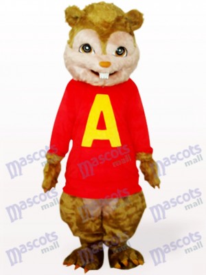 Red Squirrel With Long Hair And Short Teeth Animal Adult Mascot Costume