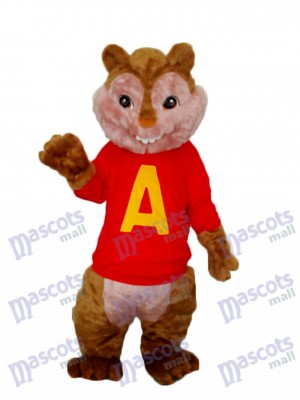 Alvin Chipmunk Mascot Adult Costume Animal 