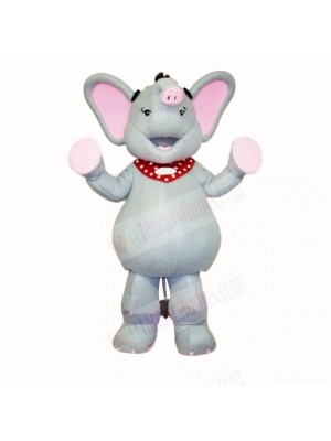 Grey and Pink Elephant Mascot Costumes Cartoon