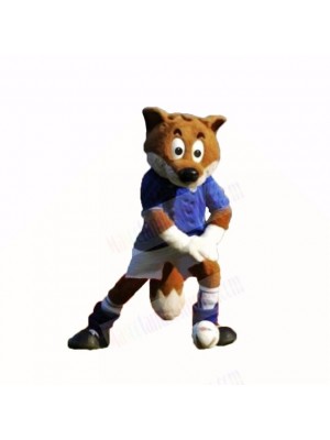 Blue Football Fox Mascot Costumes Cartoon