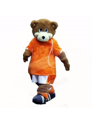 Football Bear with Orange T-shirt Mascot Costumes School