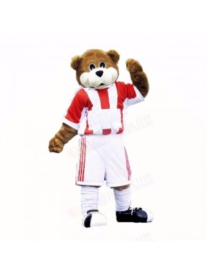 Football Bear with Red and White T-shirt Mascot Costumes School