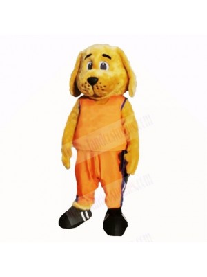 Sporty Dog with Orange Shirt Mascot Costumes Cartoon