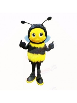 Fluffy Bee with Big Eyes Mascot Costumes Cartoon