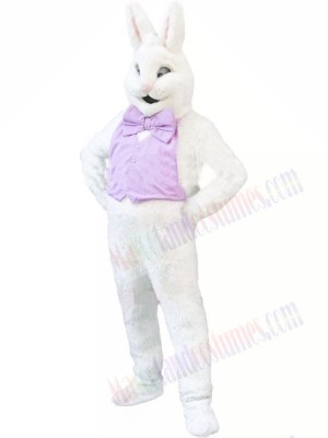 Confident White Bunny Rabbit Mascot Costumes Animal
