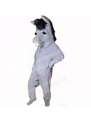 Smiling Grey Donkey Mascot Costumes Cartoon