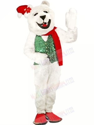 Holiday Polar Bear Mascot Costumes Cartoon