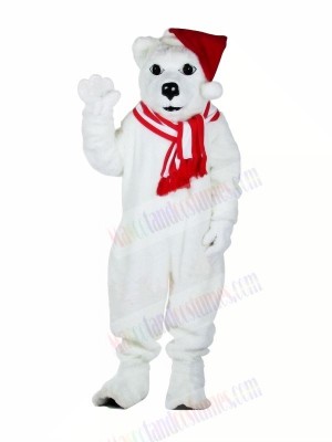 Polar Bear With Hat Mascot Costumes Cartoon