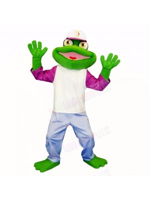 Sport Frog with Hat Mascot Costumes Cartoon