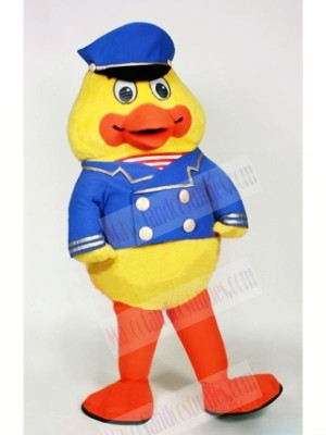 Papa Duck with Blue Hat Mascot Costumes Cartoon	