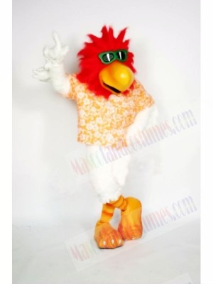 Cool Rooster with Red Hair Mascot Costumes Animal