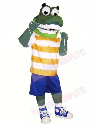 Green Gator with Big Eyes Mascot Costumes Animal	