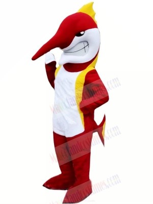 Red Marlin Fish Mascot Costume Cartoon