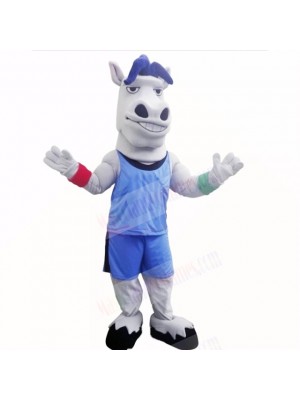 Sport Lightweight Horse with Blue Shirt Mascot Costumes School