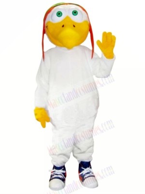 Pilots Seagull with White Suit Mascot Costumes Cartoon