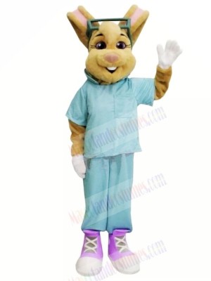 Doctor Bunny with Blue Suit Mascot Costumes Animal