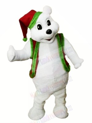 Christmas Bear with Red Hat Mascot Costumes Animal