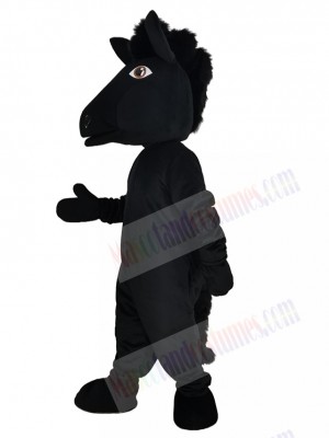 Black Power Mustang Horse Mascot Costume Animal