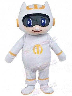 Cute White Robot Mascot Costume People