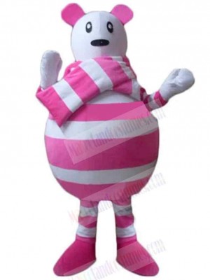 Pink and White Bear Mascot Costume For Adults Mascot Heads