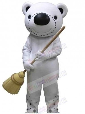 Cartoon White Bear Mascot Costume For Adults Mascot Heads