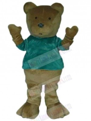 Bear in Green Shirt Mascot Costume For Adults Mascot Heads