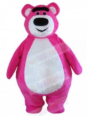 Fat Rose Red Bear Mascot Costume For Adults Mascot Heads