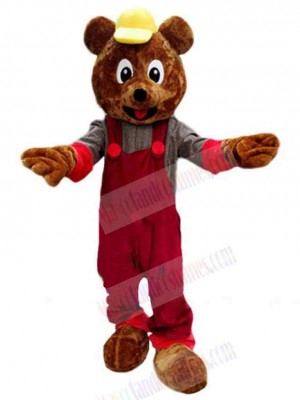 Lovely Gardener Bear Mascot Costume For Adults Mascot Heads