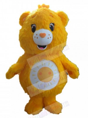 Warm Yellow Sunshine Bear Mascot Costume For Adults Mascot Heads