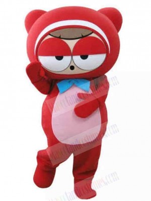 Pink Belly Red Bear Mascot Costume For Adults Mascot Heads
