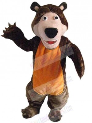 Orange Belly Brown Bear Mascot Costume For Adults Mascot Heads