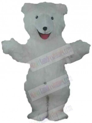 Little White Polar Bear Mascot Costume For Adults Mascot Heads