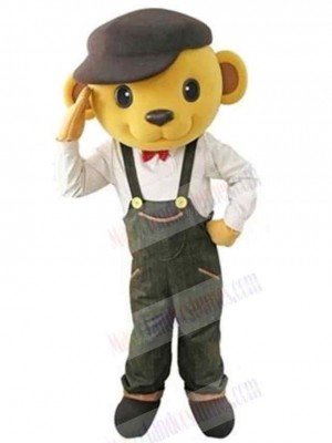 Saluting Yellow Bear Mascot Costume For Adults Mascot Heads