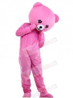Shy Pink Bear Mascot Costume For Adults Mascot Heads