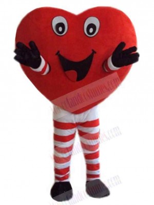 Cute Red Heart Mascot Costume